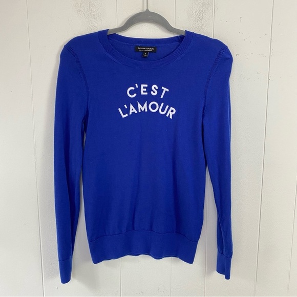Banana Republic Sweaters - Banana Republic Sweater Women's S Blue 100% Extra Fine Merino Wool C'est L'amour